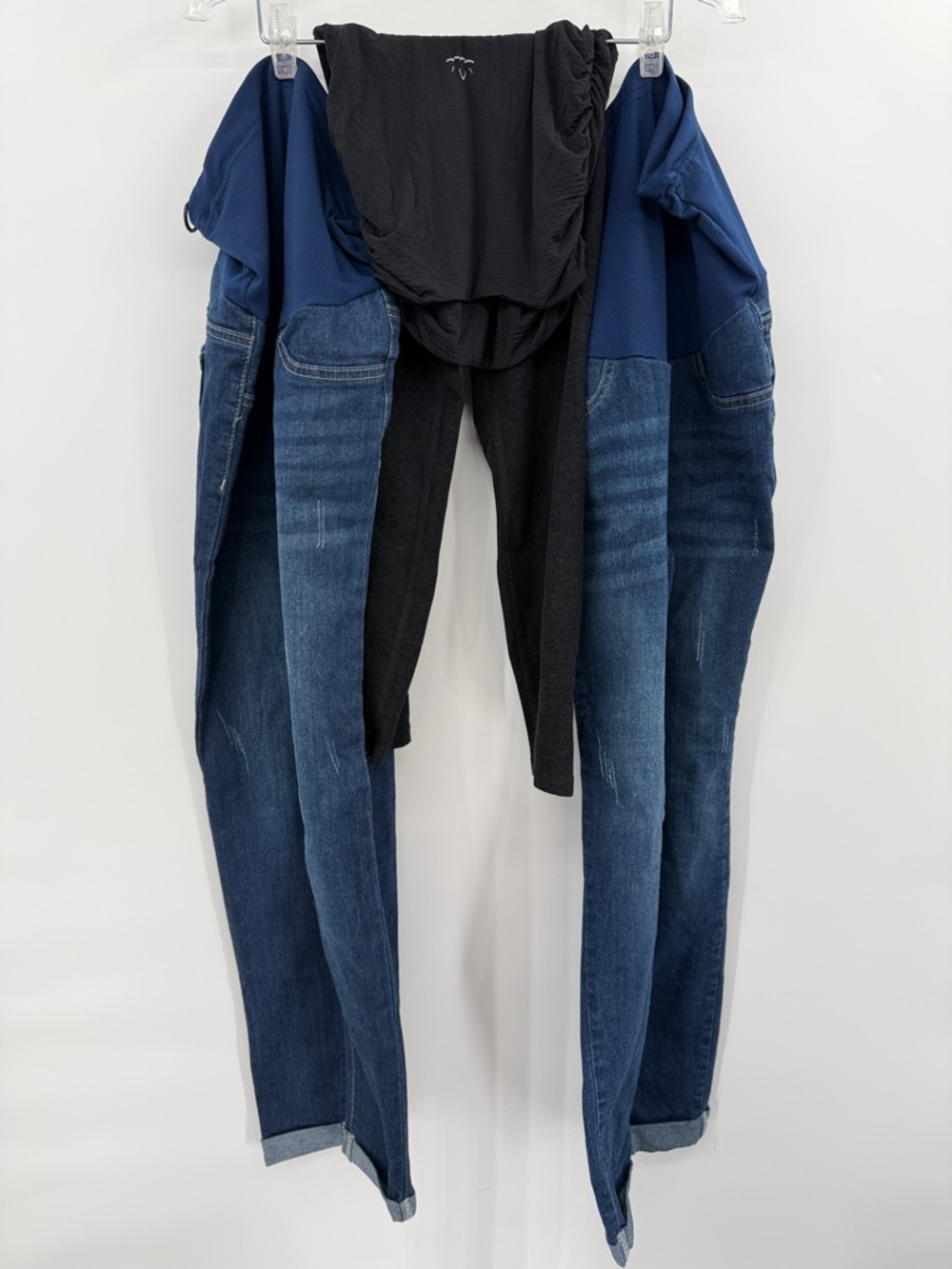 Lot of 3 Maternity Pants SHEIN Denim/Beyond the Bump Capri Legging Size S